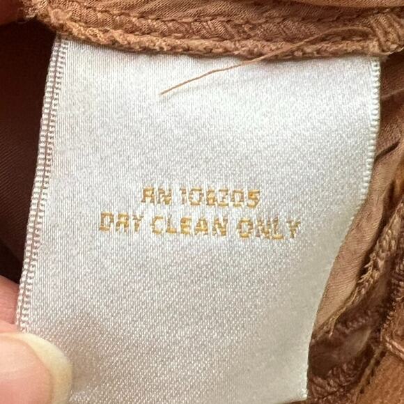 Sundance Tank Top Womens Size Medium Silk Paisley Lace Overlay Shell Camel Brown - Picture 9 of 10